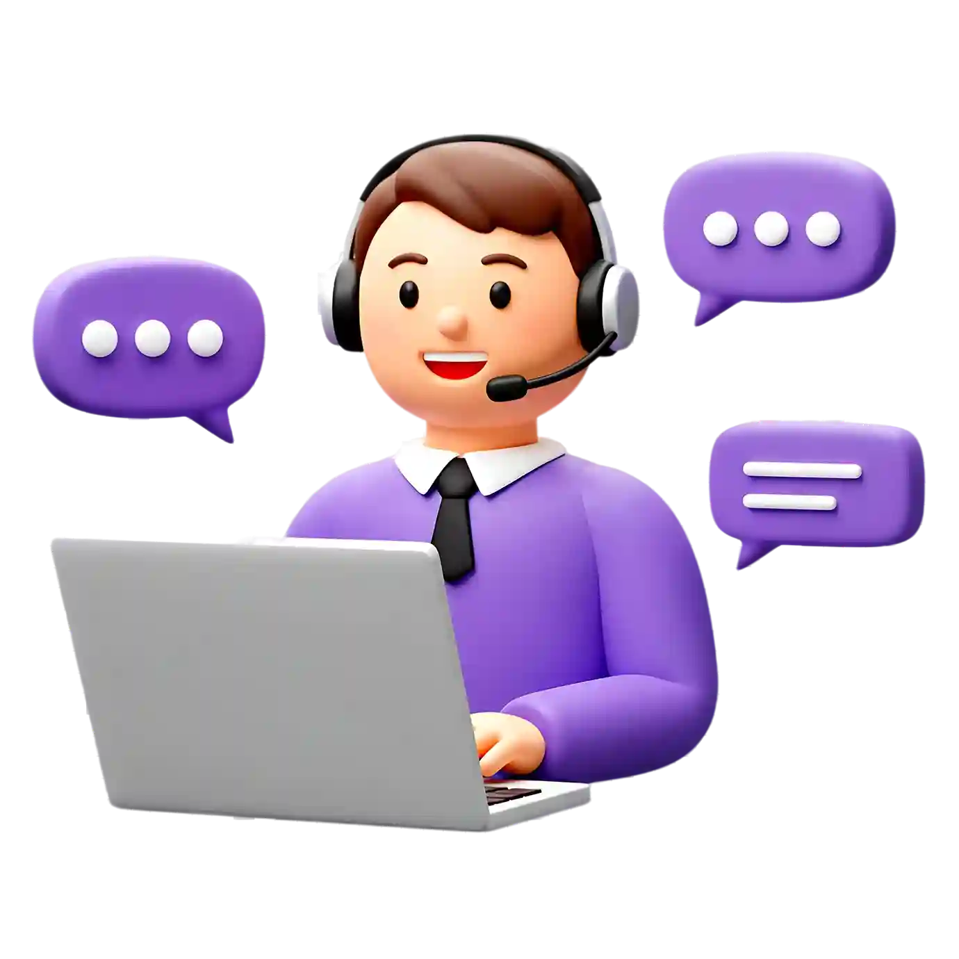 Support specialist answering customer messages